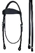 Black weave western bridle 6 web